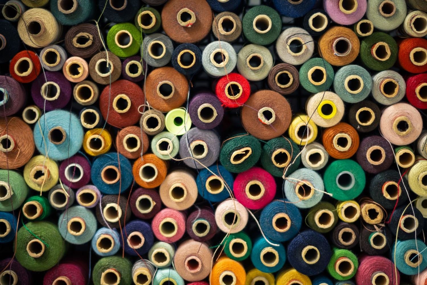 Colourful embroidery threads
