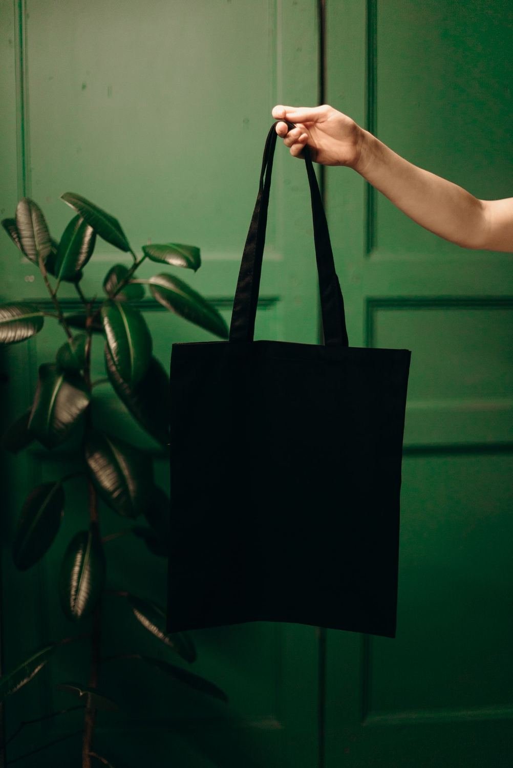 Tote bags branded with a company logo